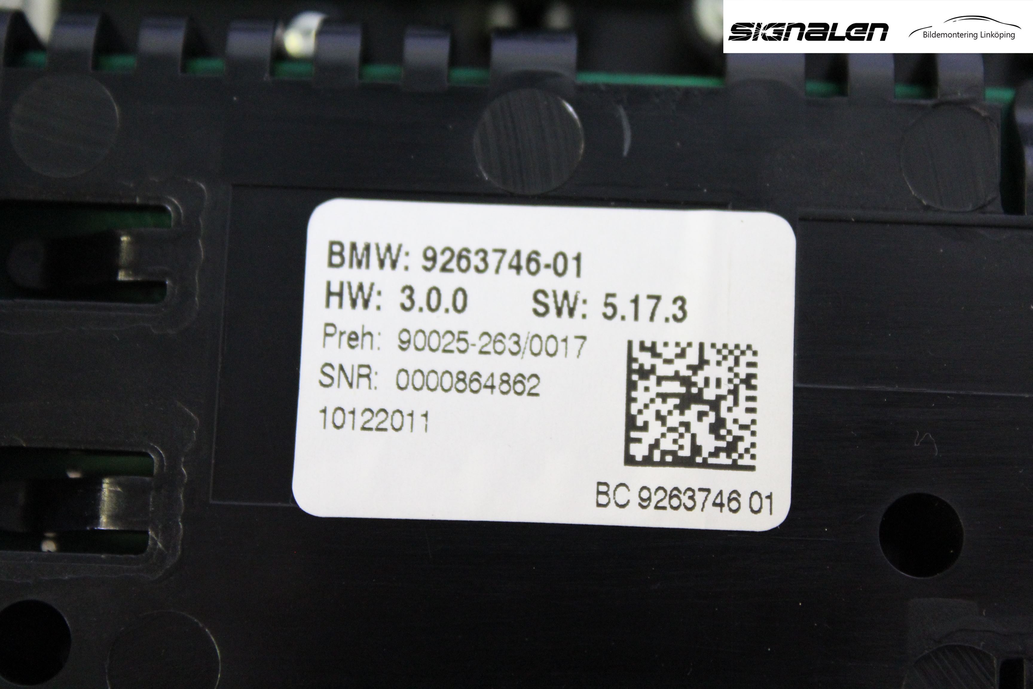 BMW 5 F10/F11/F18 09-17 Ac Styrenhet Ac Manöveren
