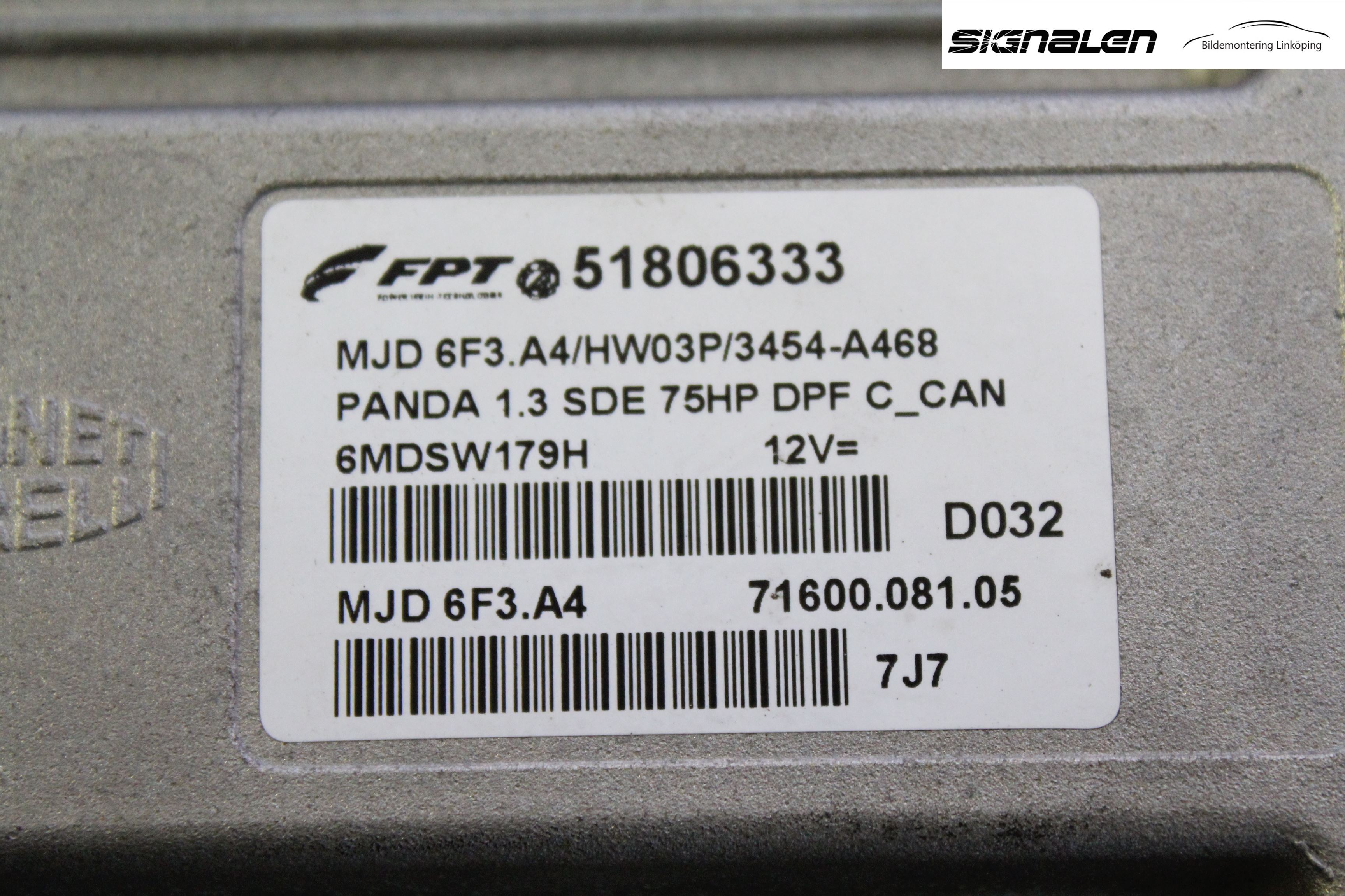 Fiat PANDA 04-11 Styrenhet Insprut Bensin