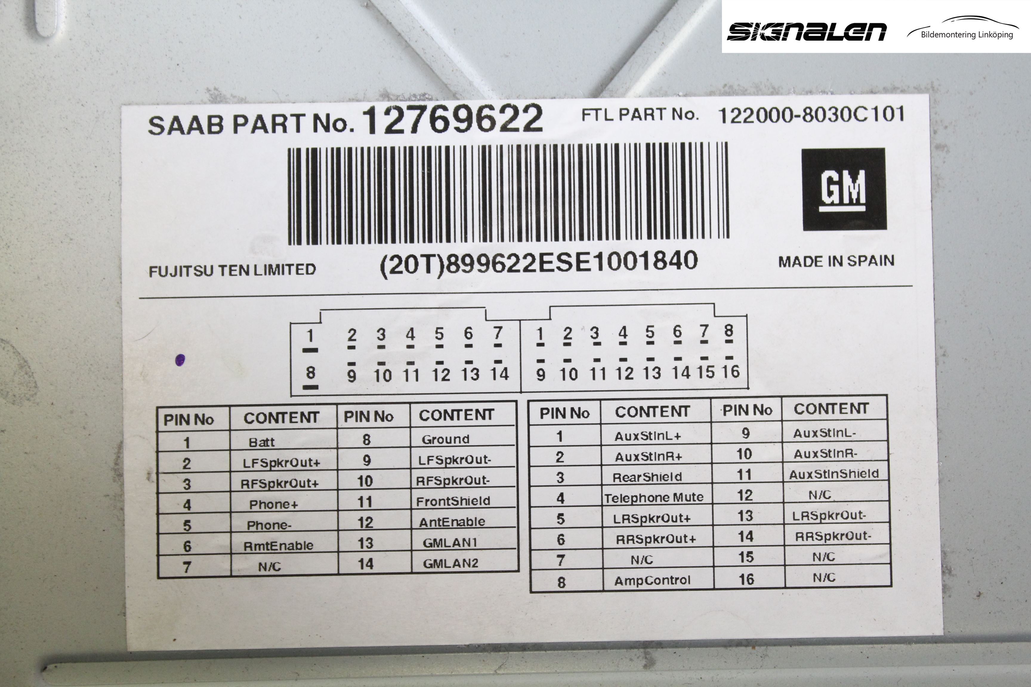 Saab 9-5     06-10 Cd Radio - Multimediapanel