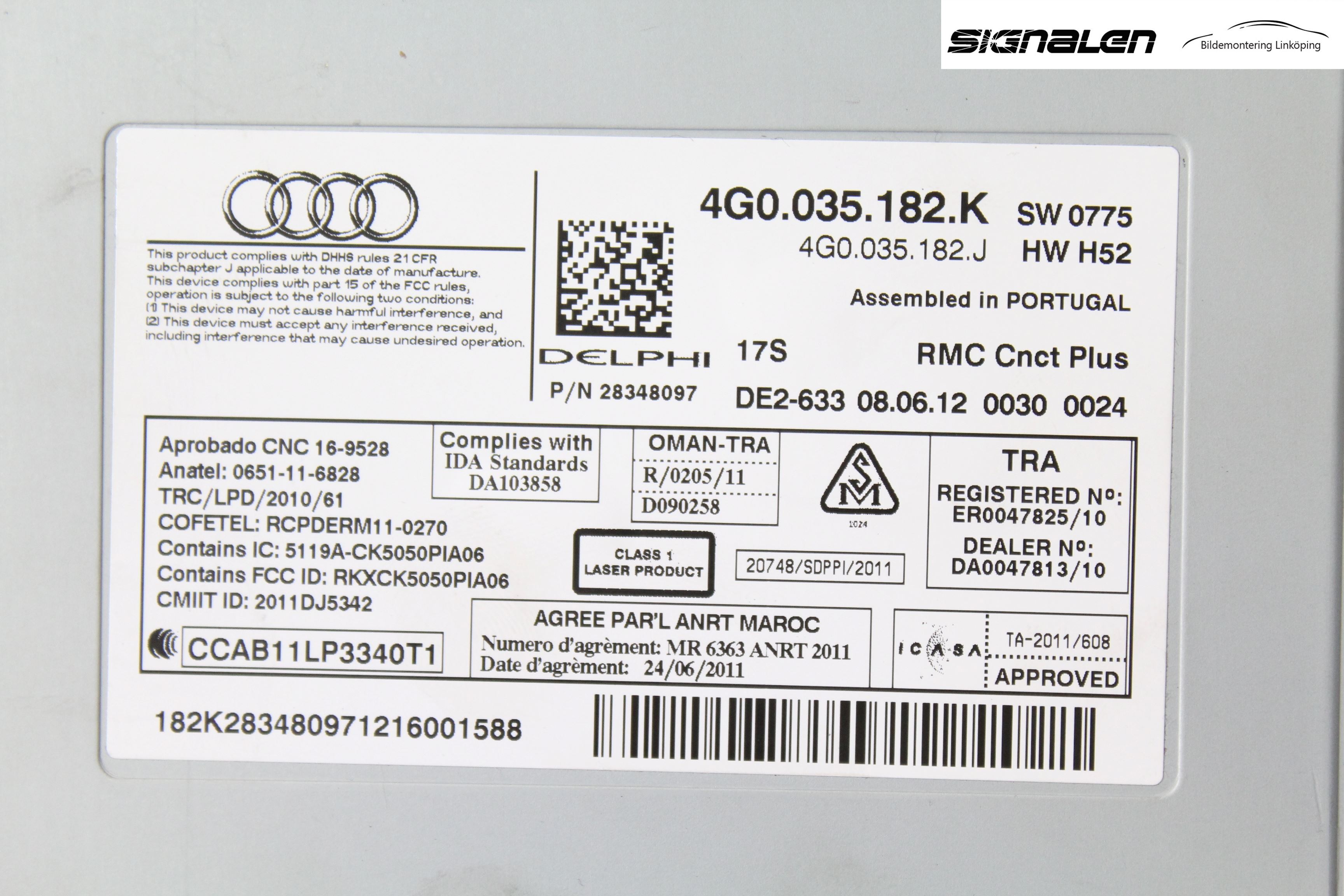 Audi A6/S6 4G 11-18 Cd Radio - Multimediapanel