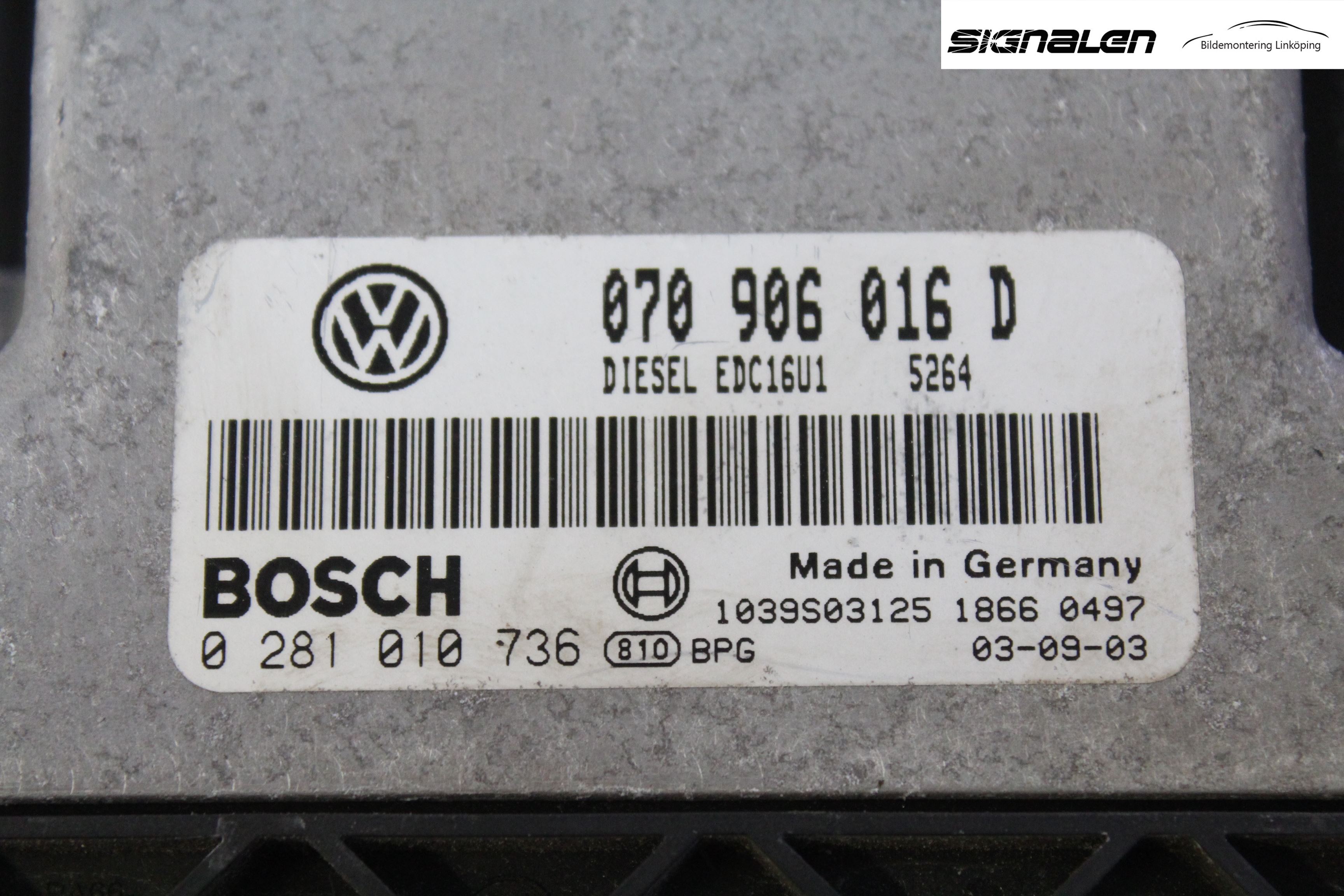 Volkswagen VW TOUAREG 7L 03-10 Styrenhet Insprut Bensin