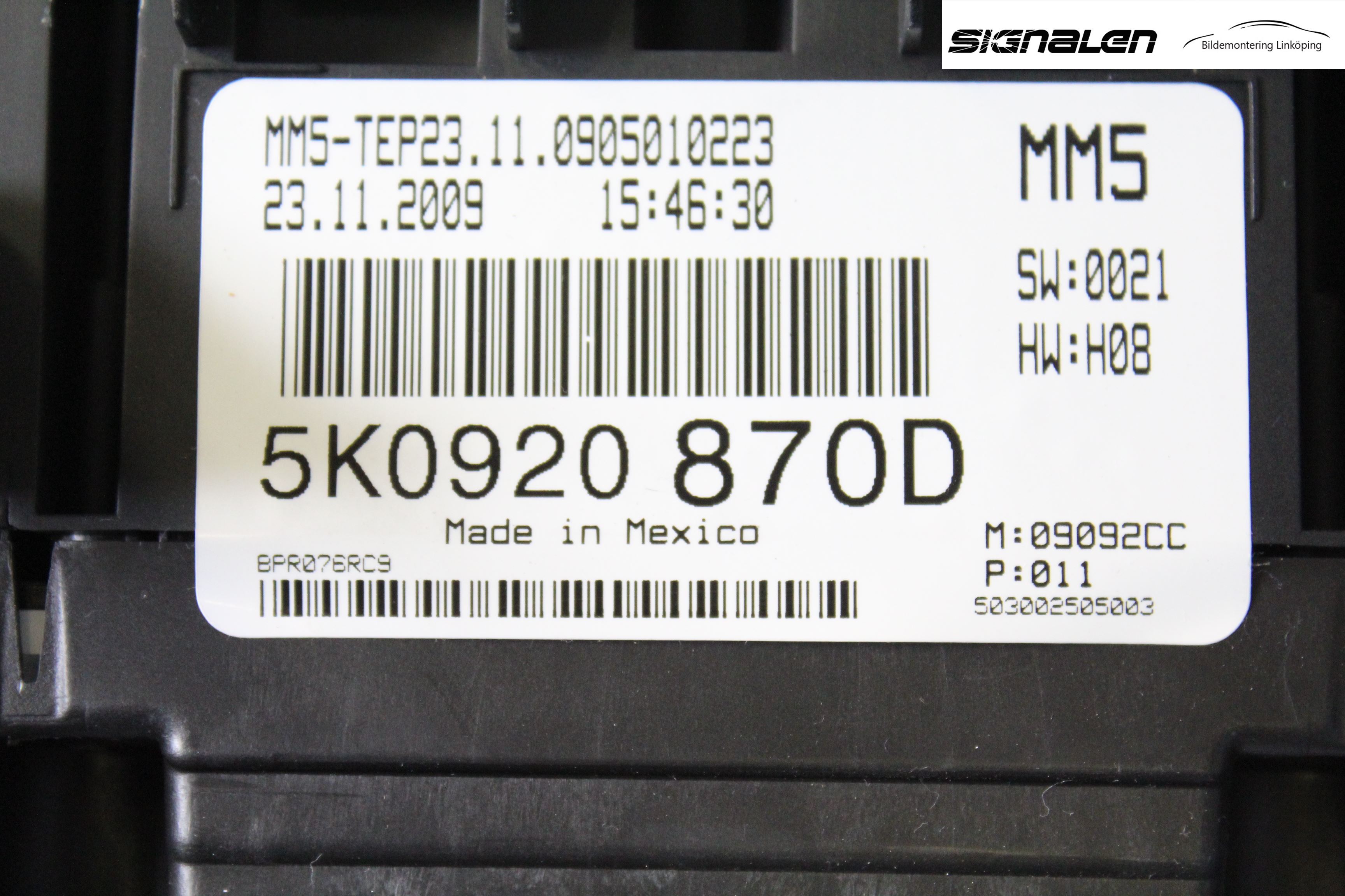 Volkswagen VW GOLF VI 09-13 Instrument Komb