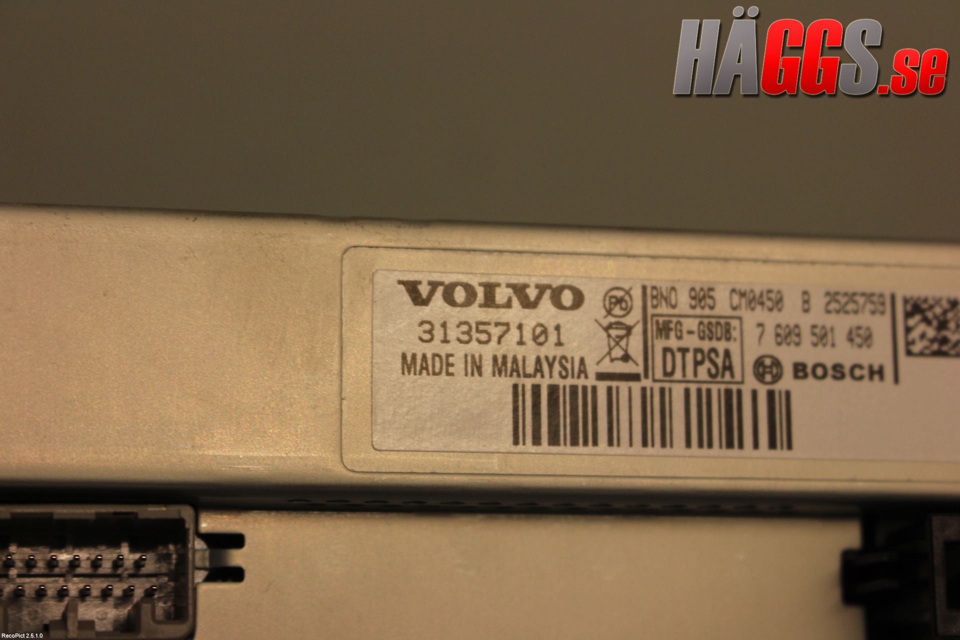 Volvo V70 08-13 Kontrolldisplay