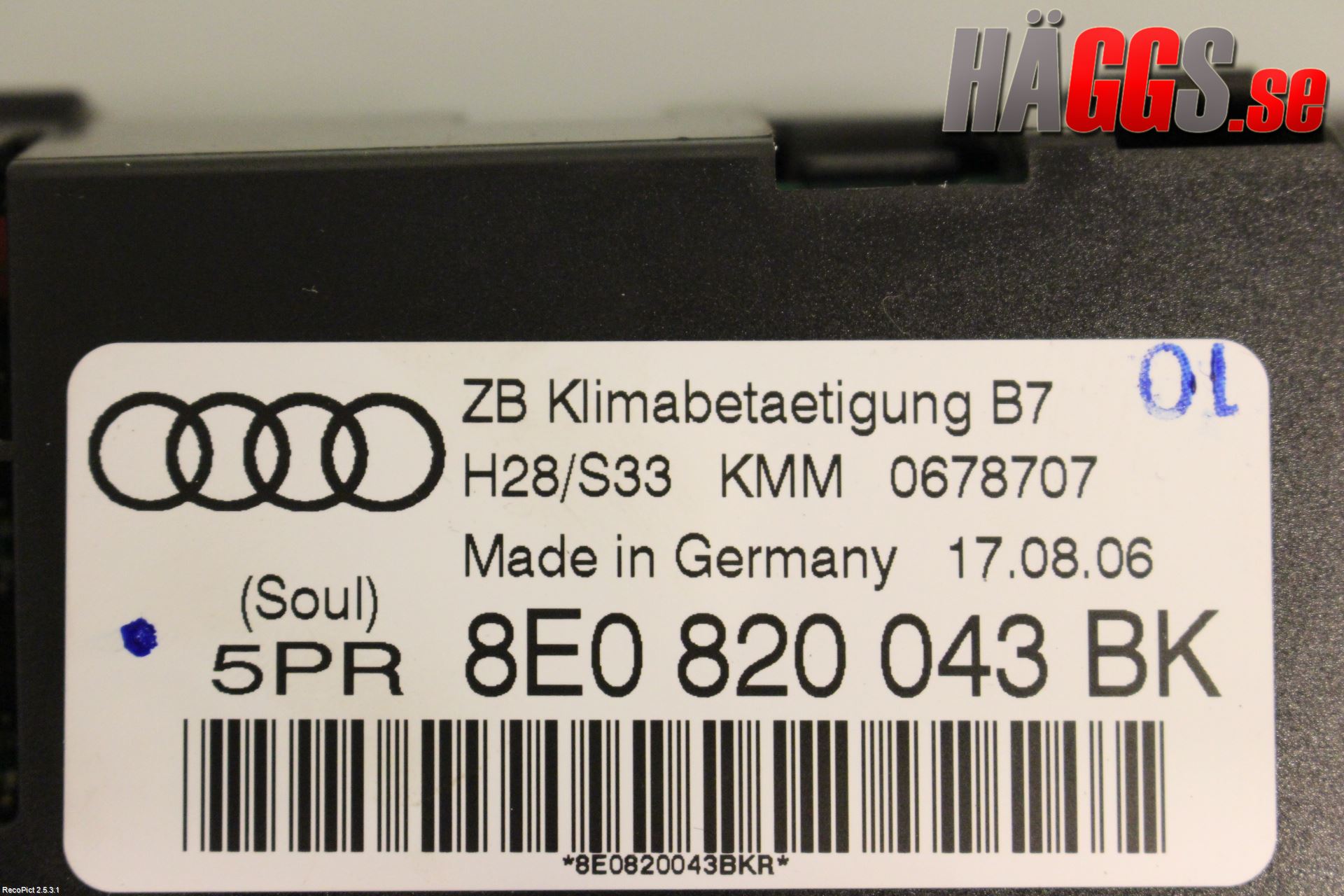 Audi A4/S4 05-07 Ac Styrenhet Ac Manöveren