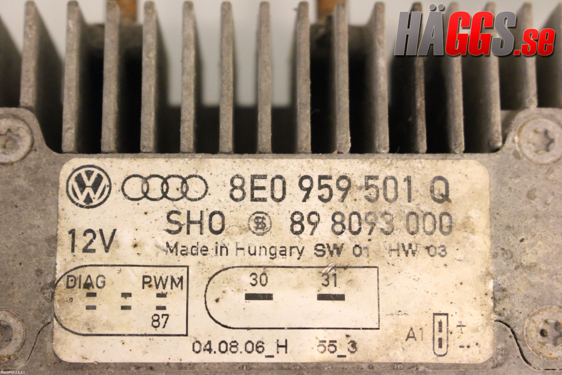 Audi A4/S4 05-07 Relä Kylfläkt