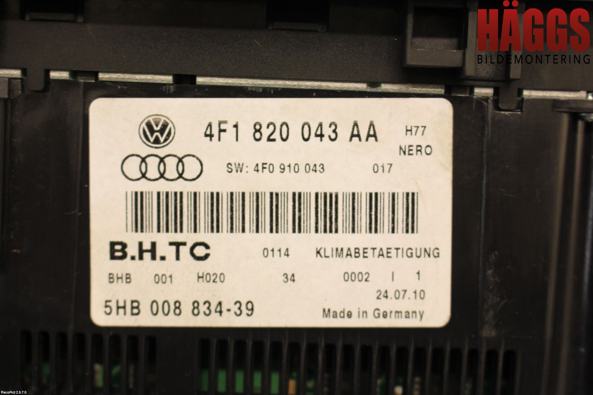 Audi A6/S6     05-11 Ac Styrenhet Ac Manöveren