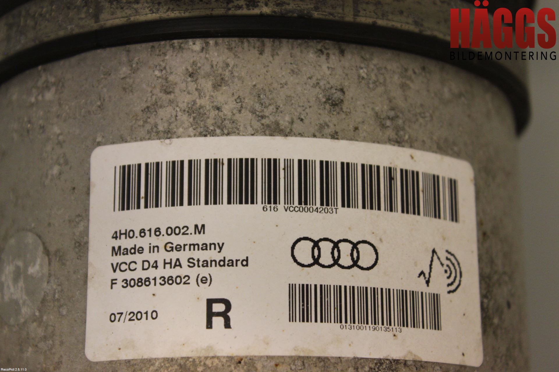 Audi A8/S8 4H 10-17 Fjäderben Bak Höger
