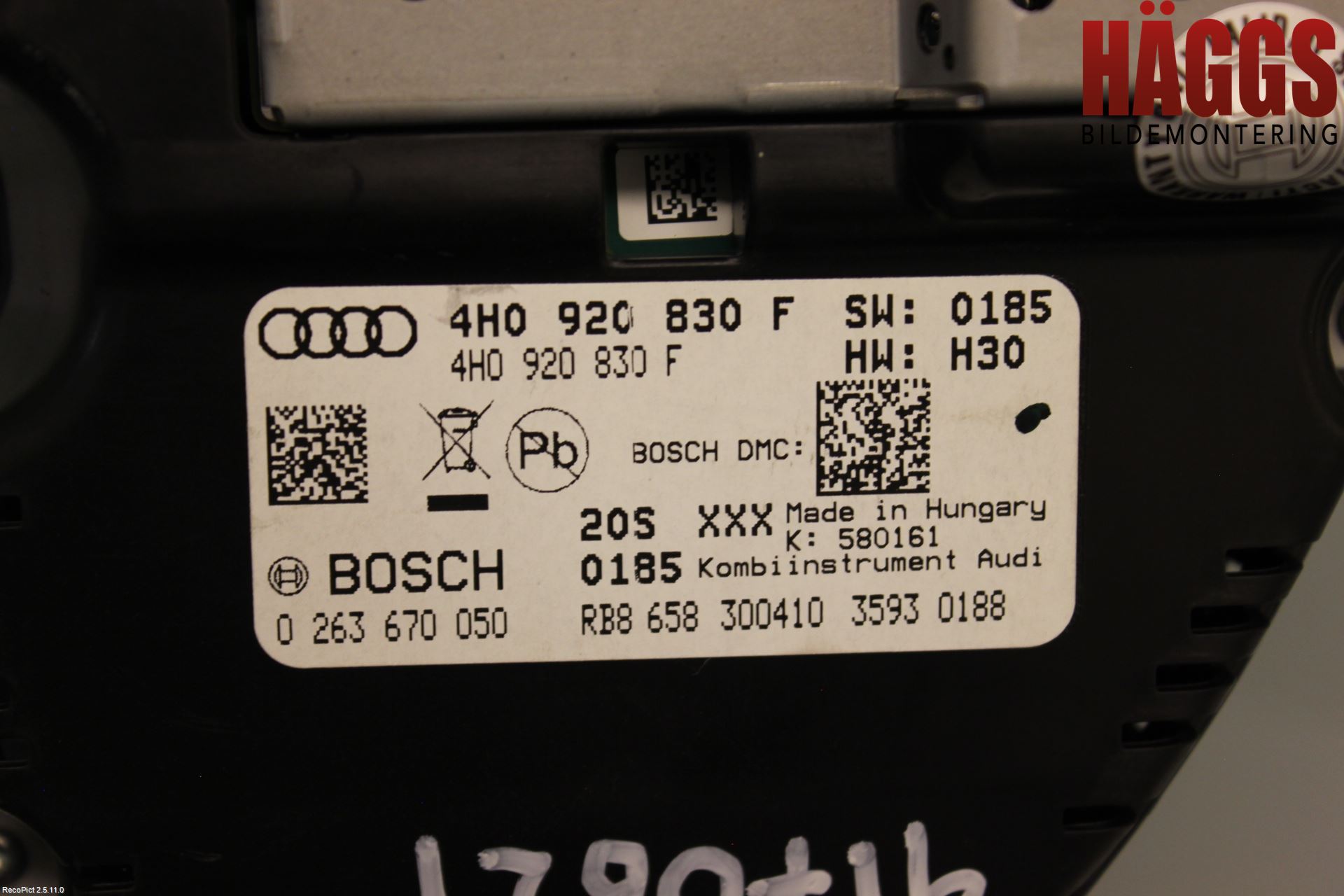 Audi A8/S8 4H 10-17 Instrument Komb