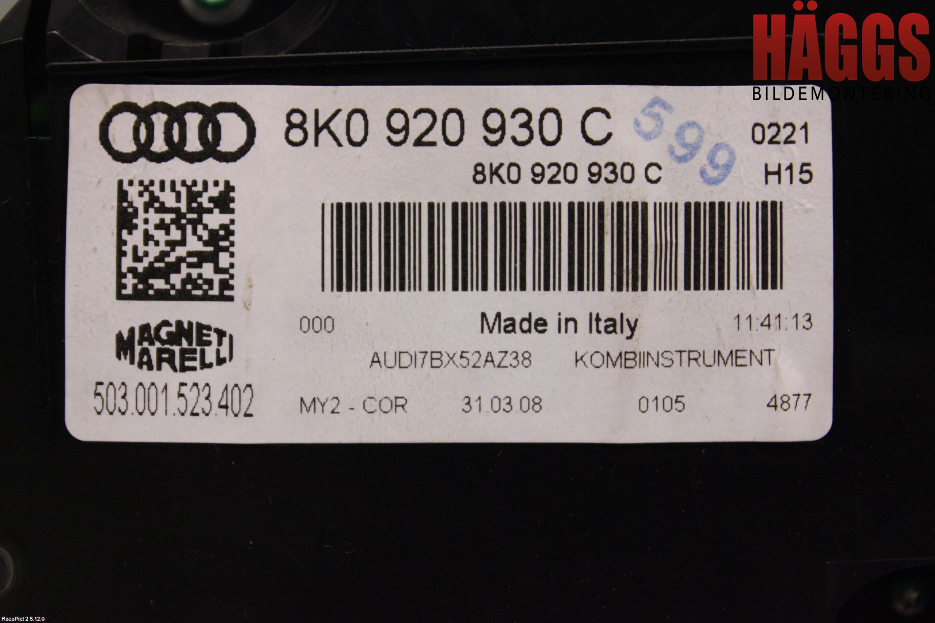 Audi A4/S4 08-11 Instrument Komb