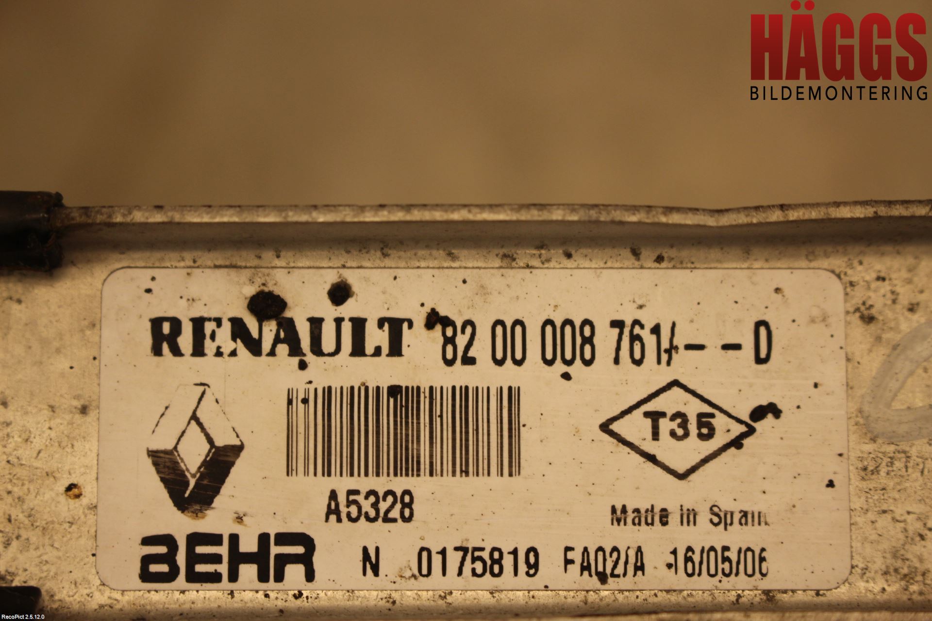 Renault ESPACE/GRAND ESPACE 04-14 Laddluft-Intercooler Kyl