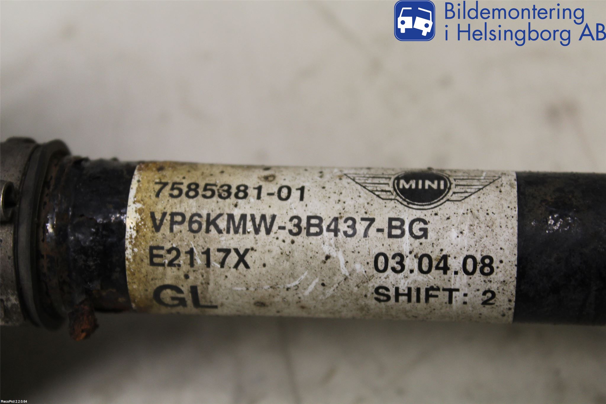 Mini COUPE R56 05-14 Drivaxel Fram Vänster