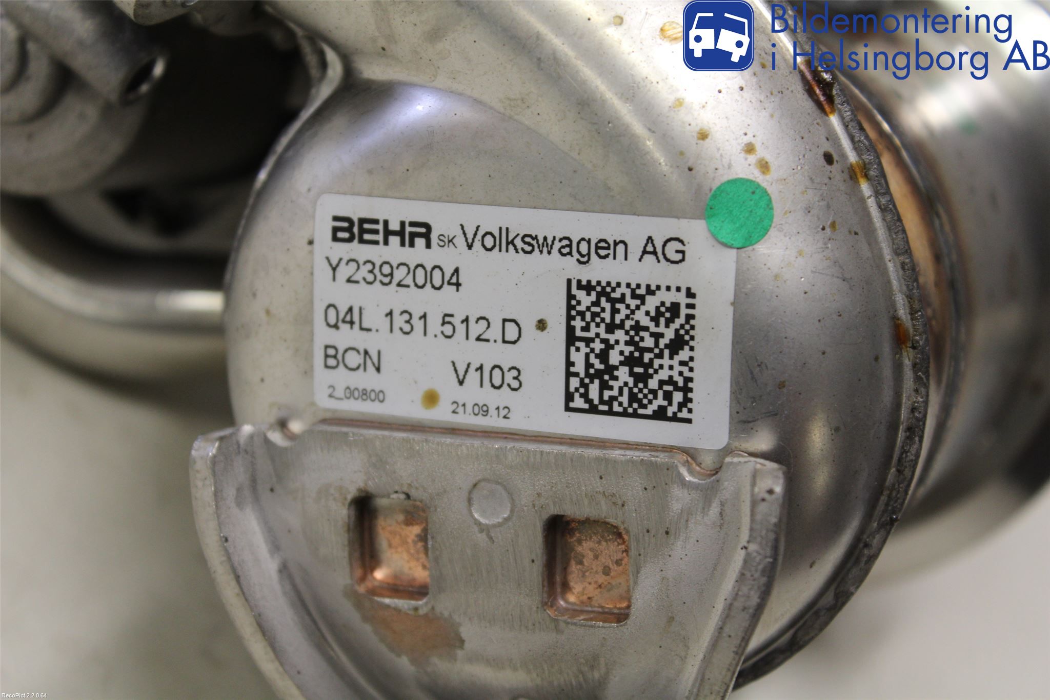 Volkswagen VW GOLF / E-GOLF VII 13-20 Avgaskylare