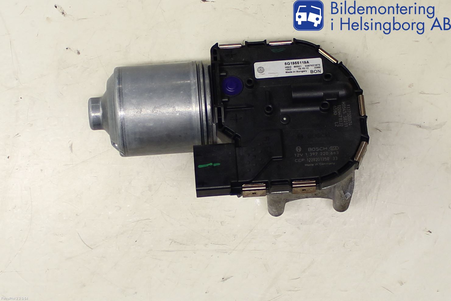 Volkswagen VW GOLF / E-GOLF VII 13-20 Torkarmotor Vindruta