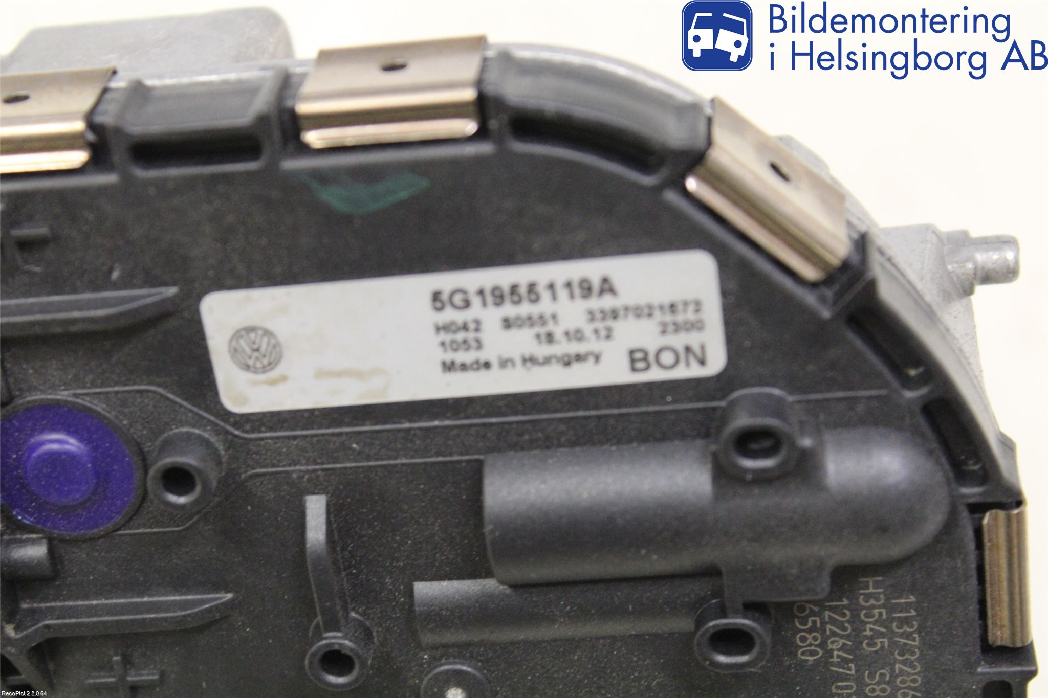 Volkswagen VW GOLF / E-GOLF VII 13-20 Torkarmotor Vindruta