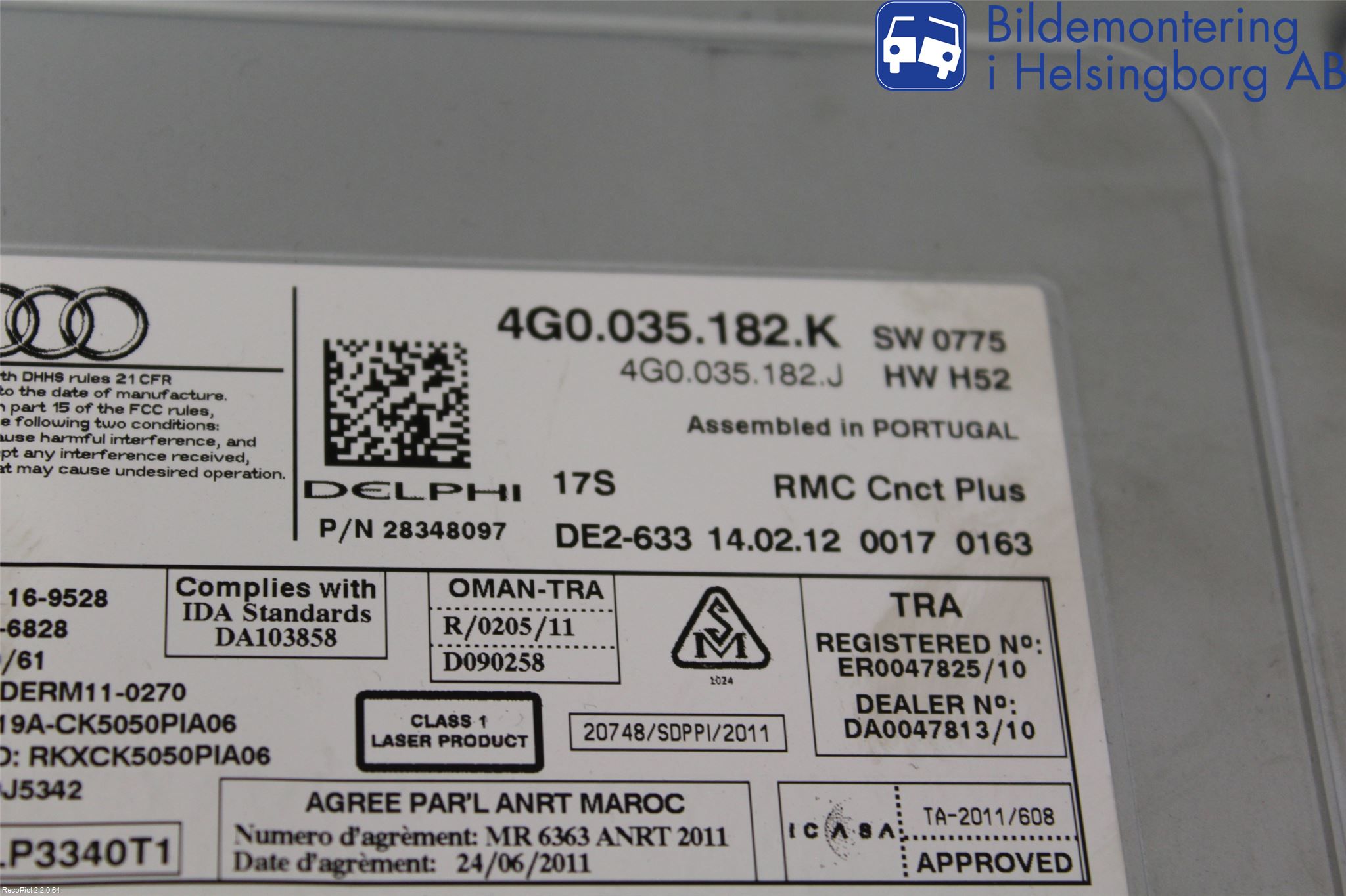 Audi A6/S6 4G 11-18 Cd Radio - Multimediapanel