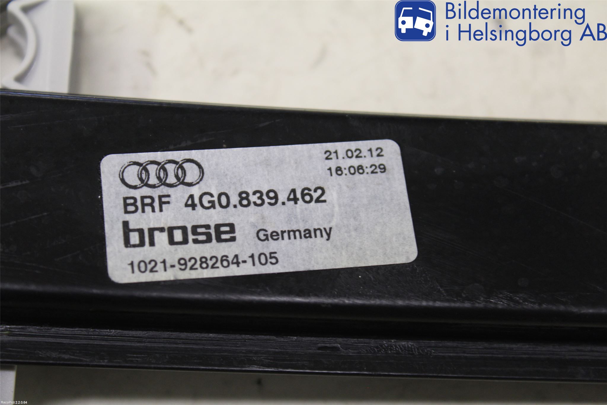 Audi A6/S6 4G 11-18 Fönsterhissmekanism