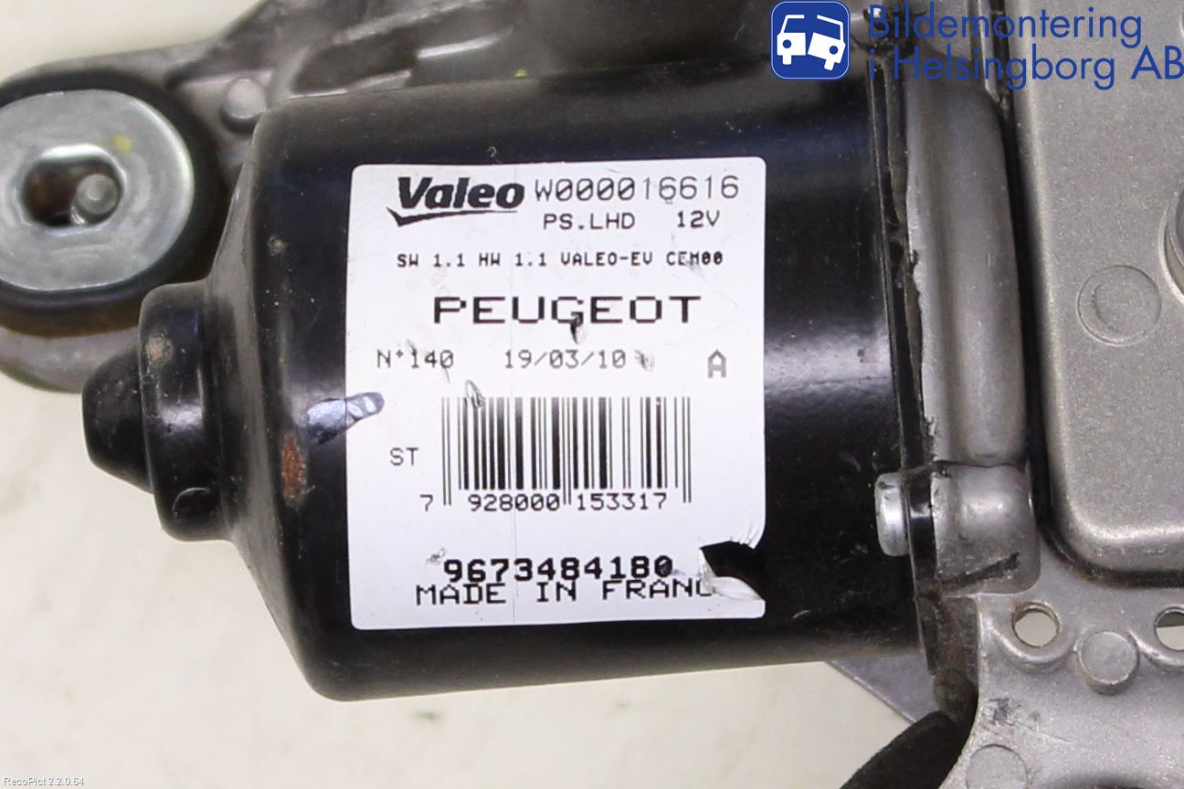 Peugeot RCZ Torkarmotor Vindruta