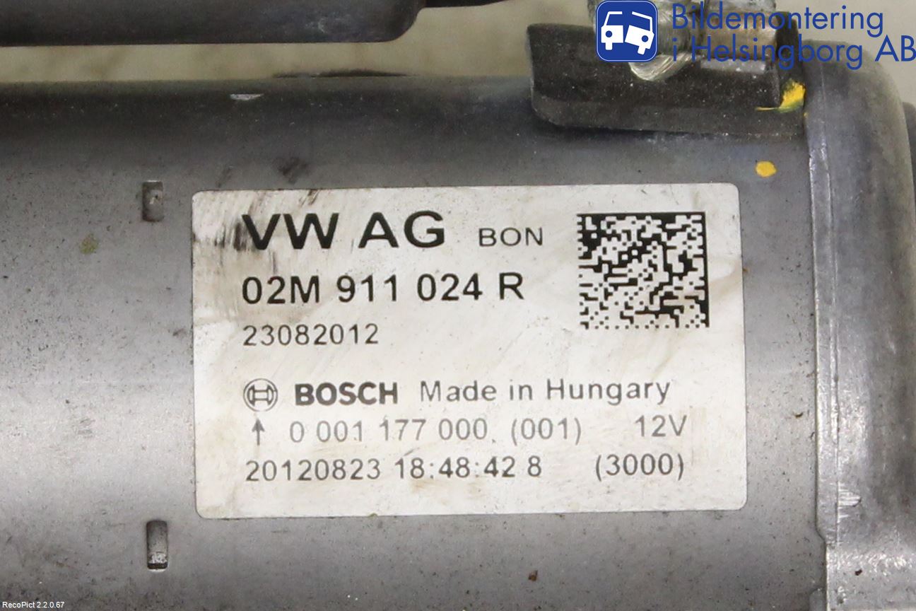 Volkswagen VW UP! / E-UP! Startmotor