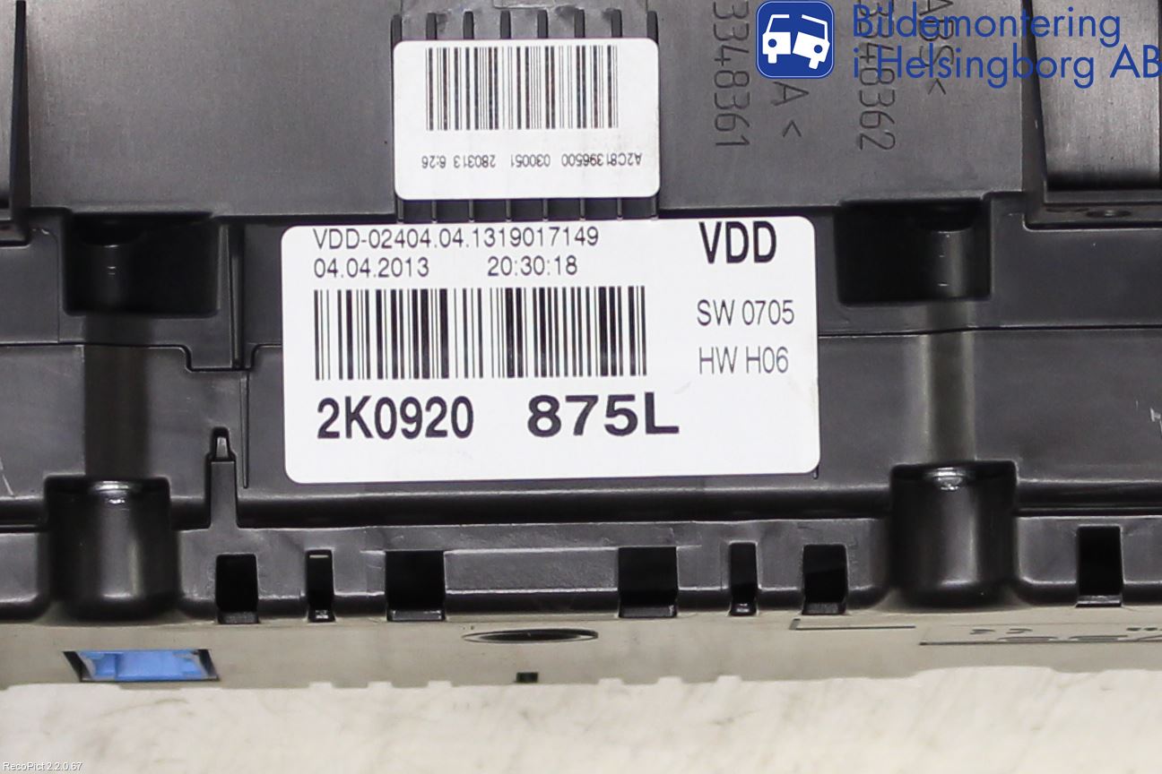 Volkswagen VW CADDY 11-15 Instrument Komb