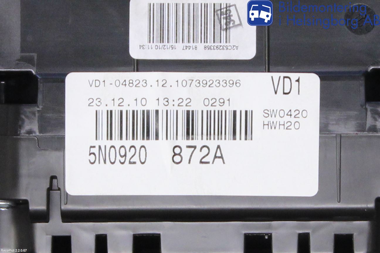 Volkswagen VW TIGUAN 07-16 Instrument Komb