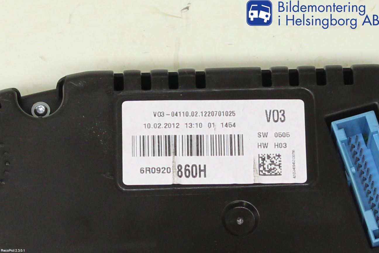 Volkswagen VW POLO 10-17 Instrument Komb