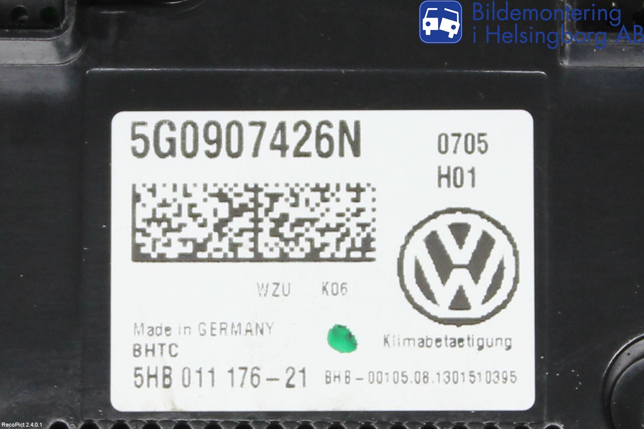 Volkswagen VW GOLF / E-GOLF VII 13-20 Ac Styrenhet Ac Manöveren