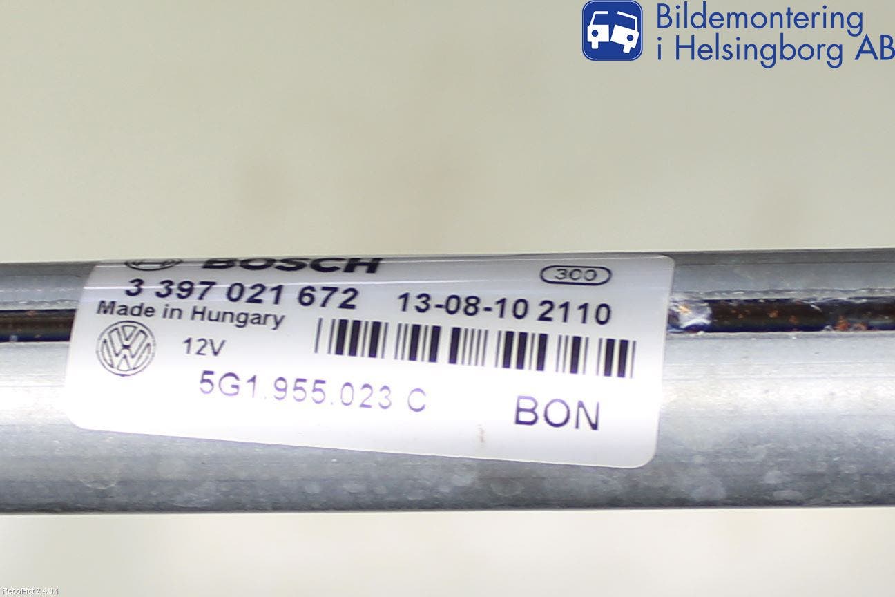 Volkswagen VW GOLF / E-GOLF VII 13-20 Torkarmekanism Vindruta