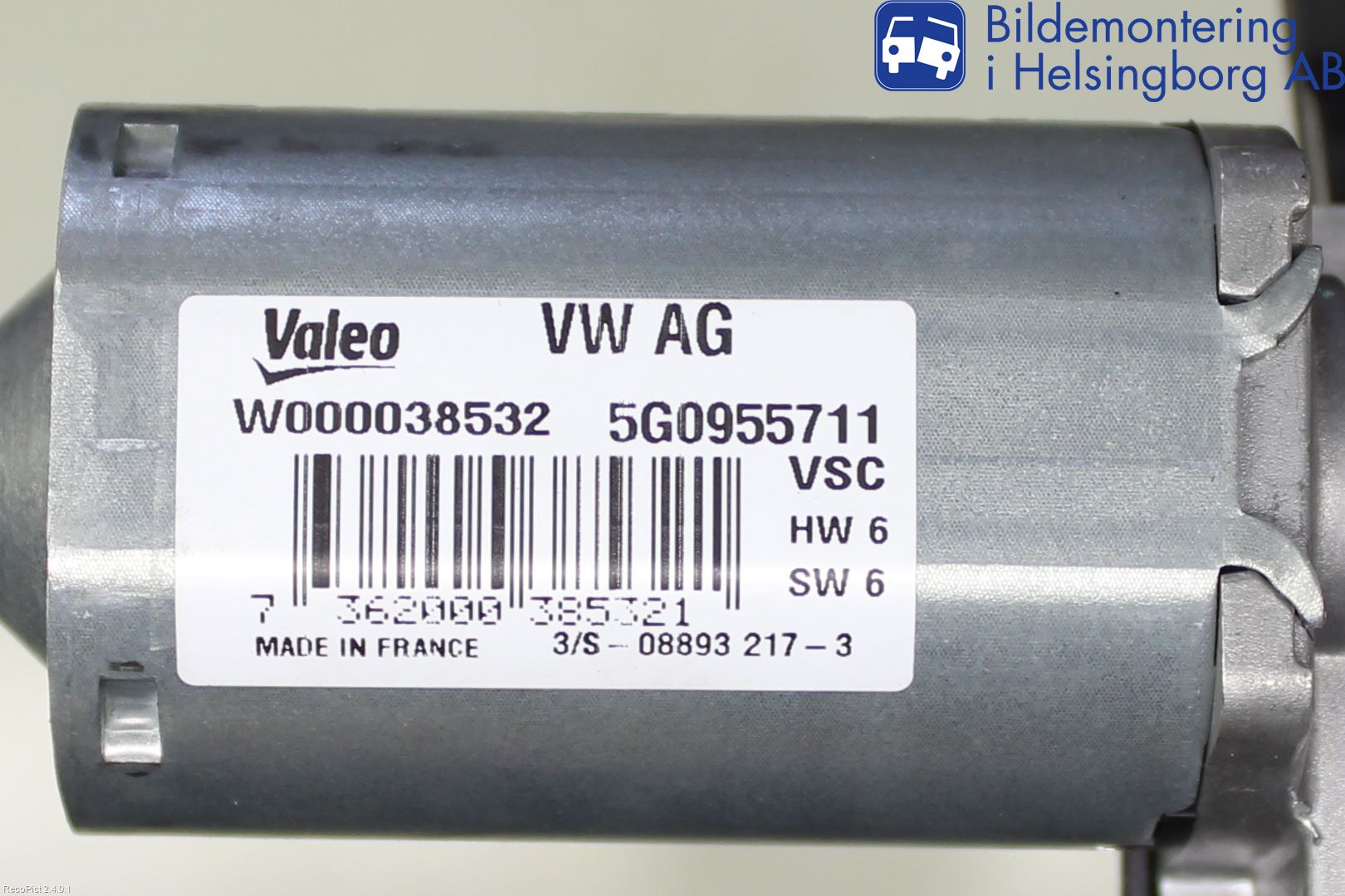 Volkswagen VW GOLF / E-GOLF VII 13-20 Torkarmotor Baklucka