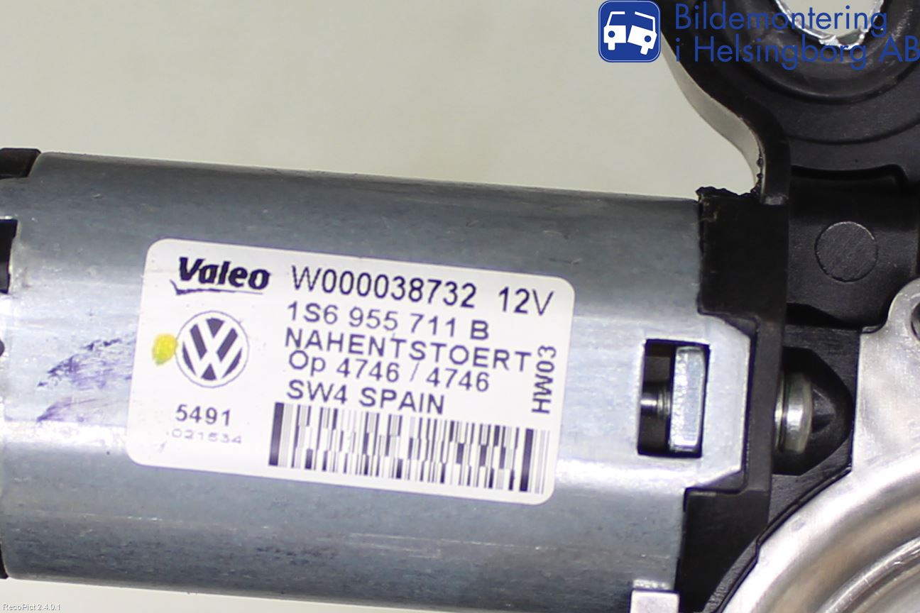 Volkswagen VW UP! / E-UP! Torkarmotor Baklucka