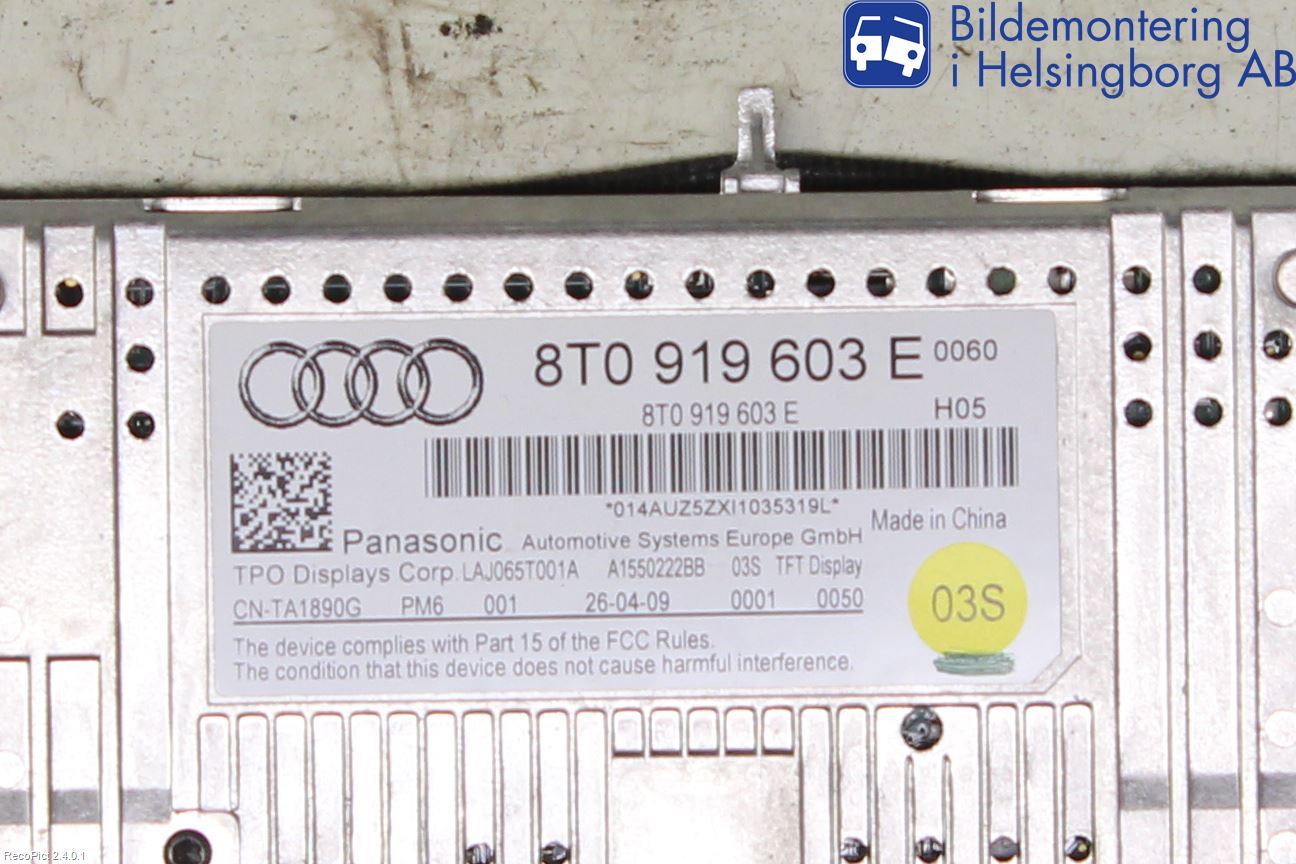 Audi A5 07-16 Cd Radio - Multimediapanel