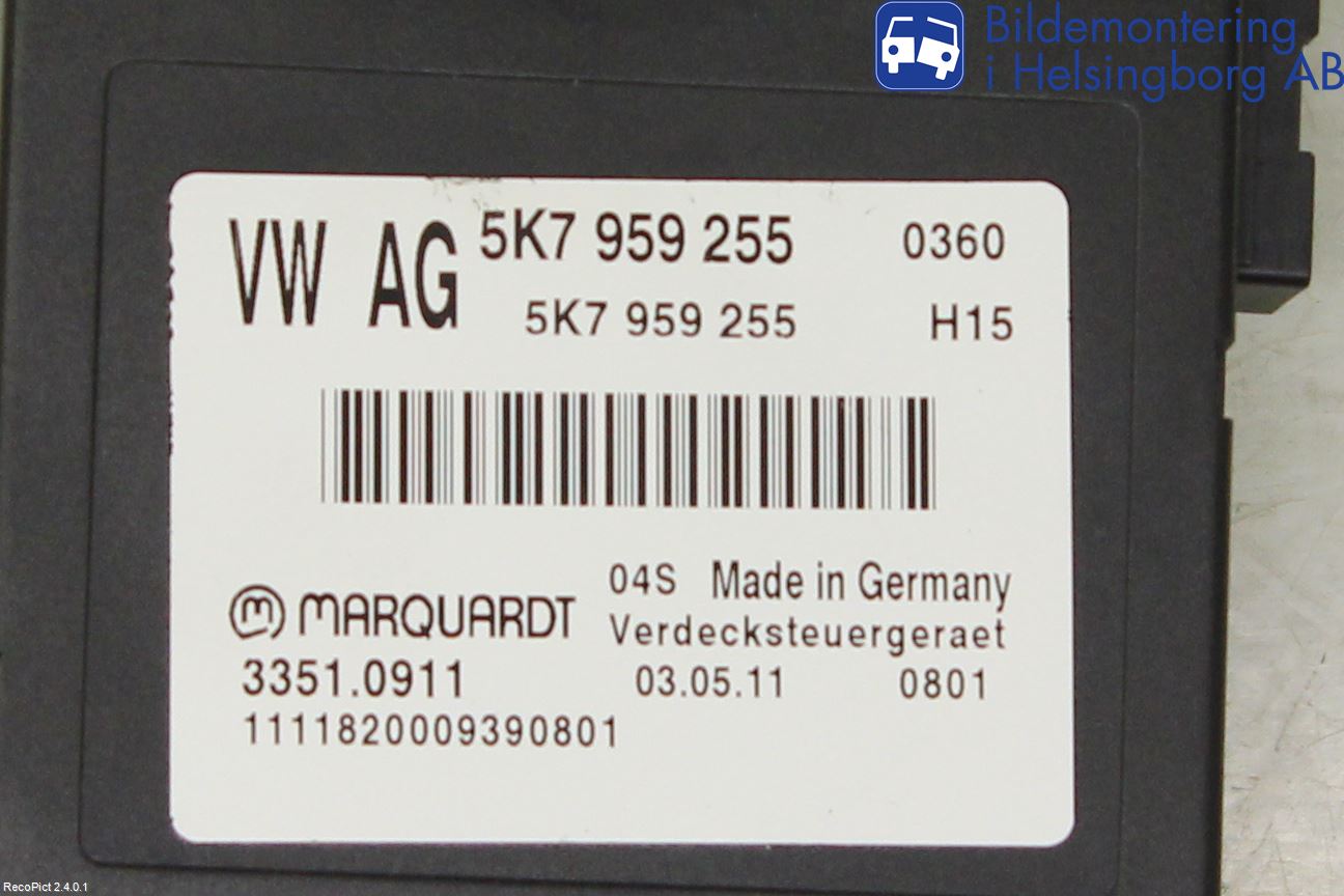 Volkswagen VW GOLF VI 09-13 Styrenhet Övrigt