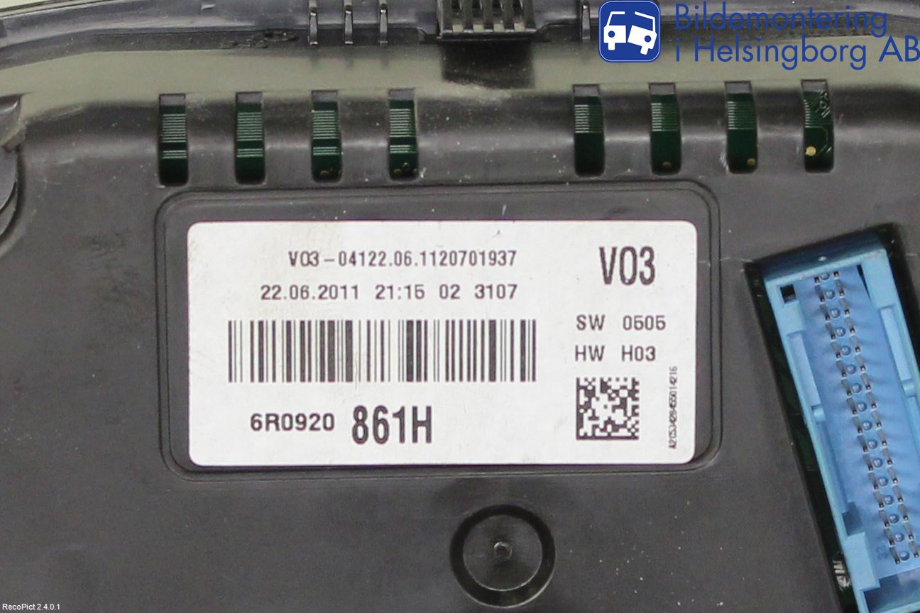Volkswagen VW POLO 10-17 Instrument Komb