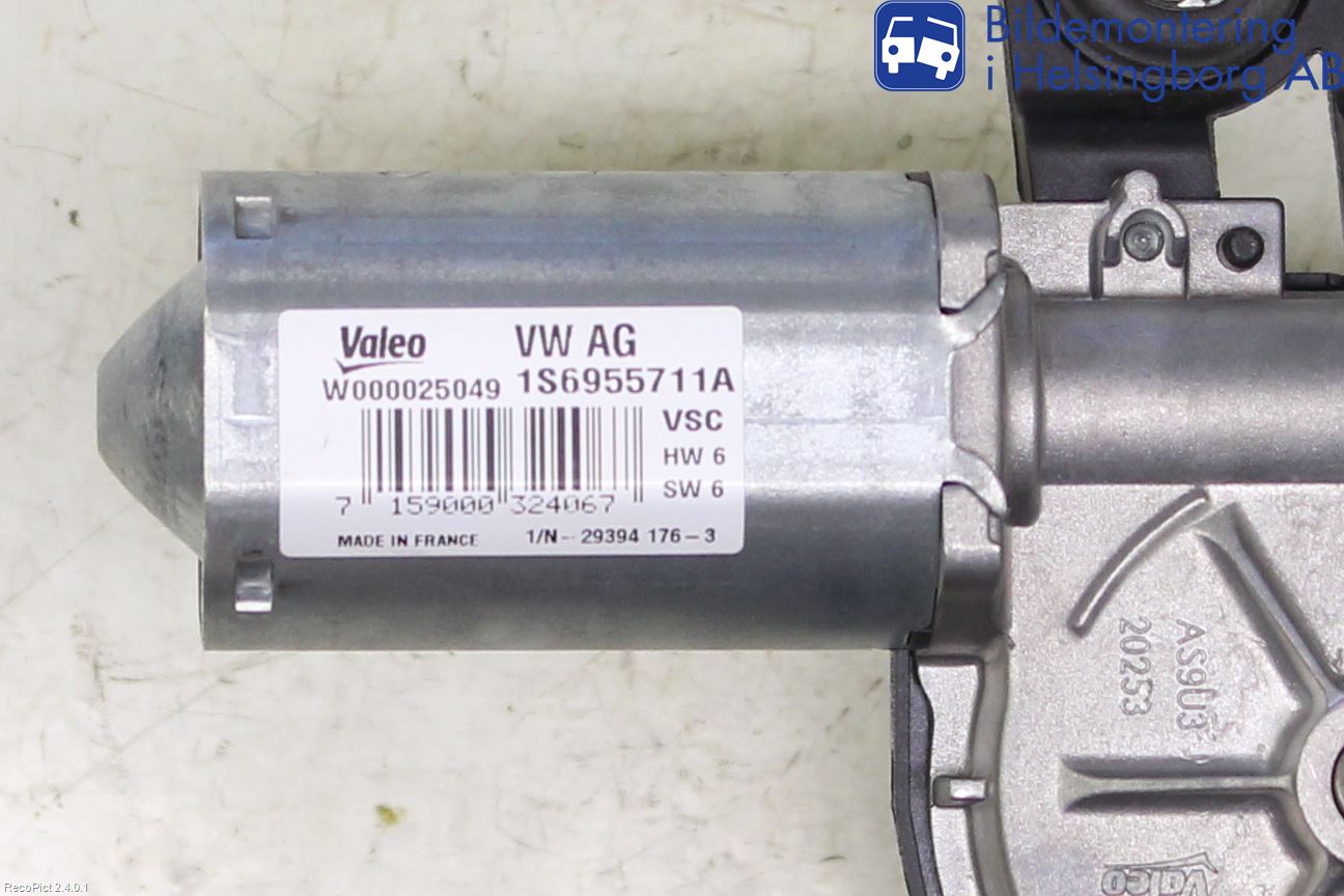 Volkswagen VW UP! / E-UP! Torkarmotor Baklucka