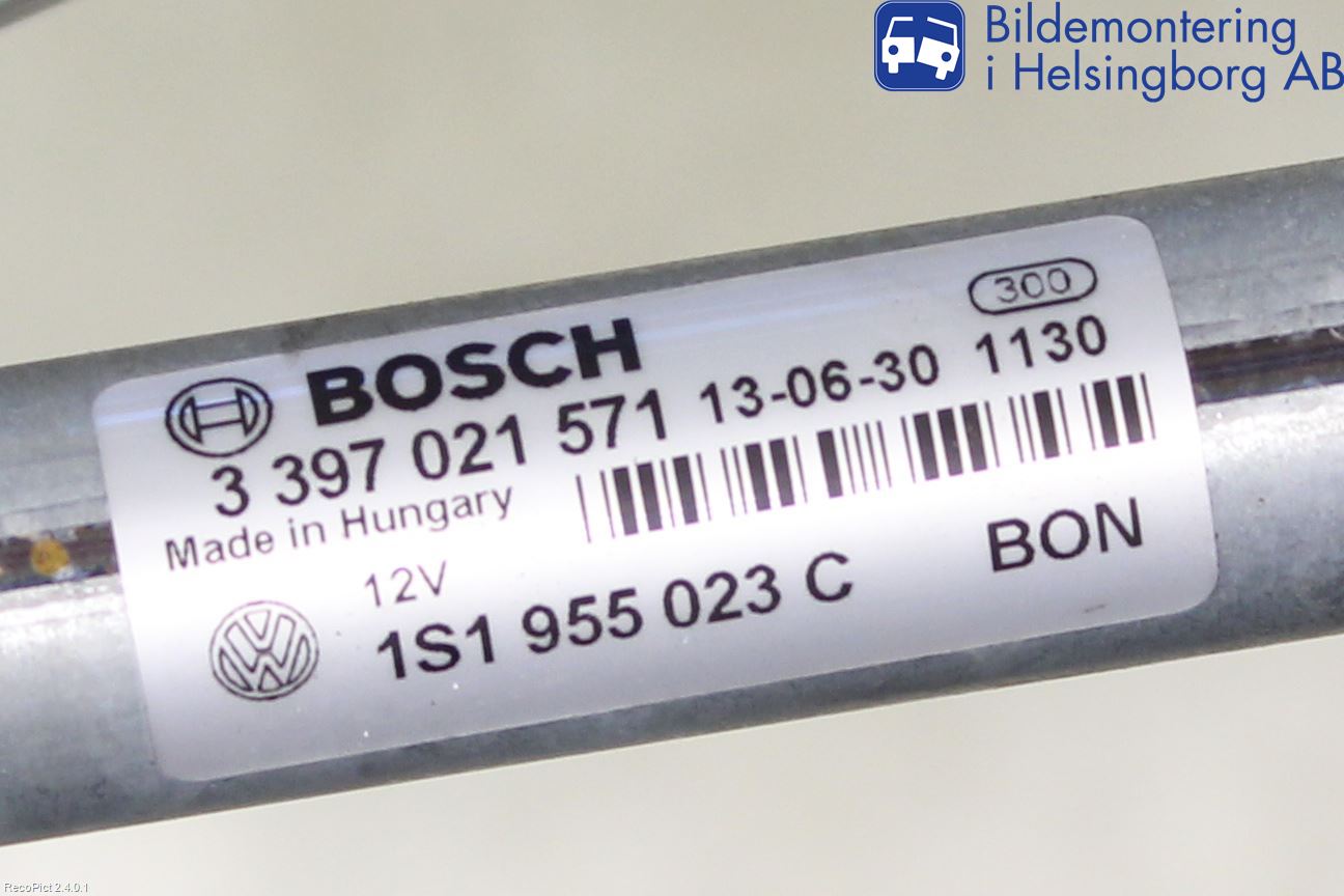 Volkswagen VW UP! / E-UP! Torkarmekanism Vindruta