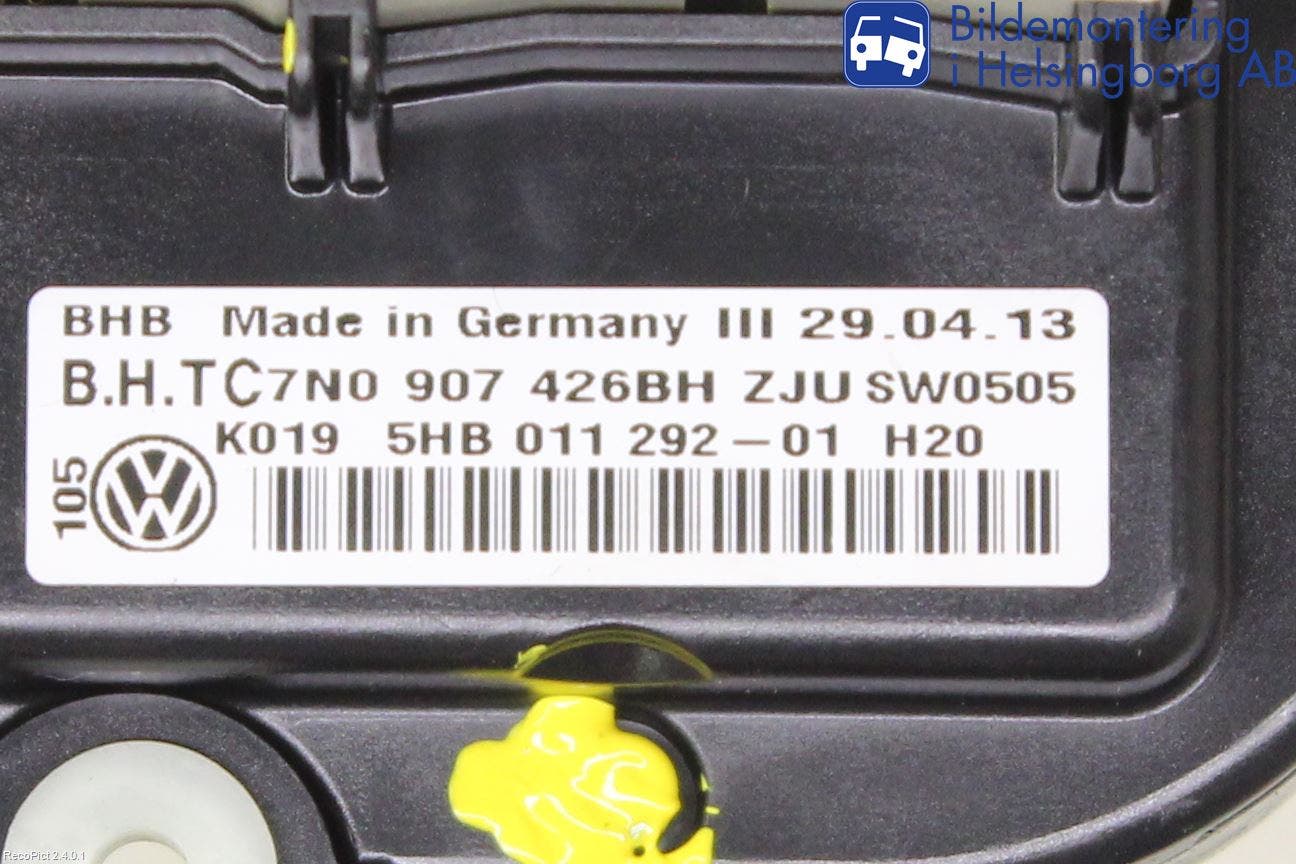 Volkswagen VW TOURAN 10-15 Ac Styrenhet Ac Manöveren