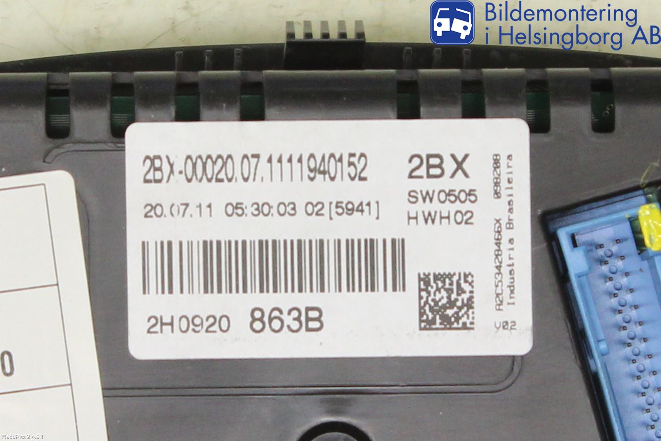 Volkswagen VW AMAROK 2H 10-22 Instrument Komb