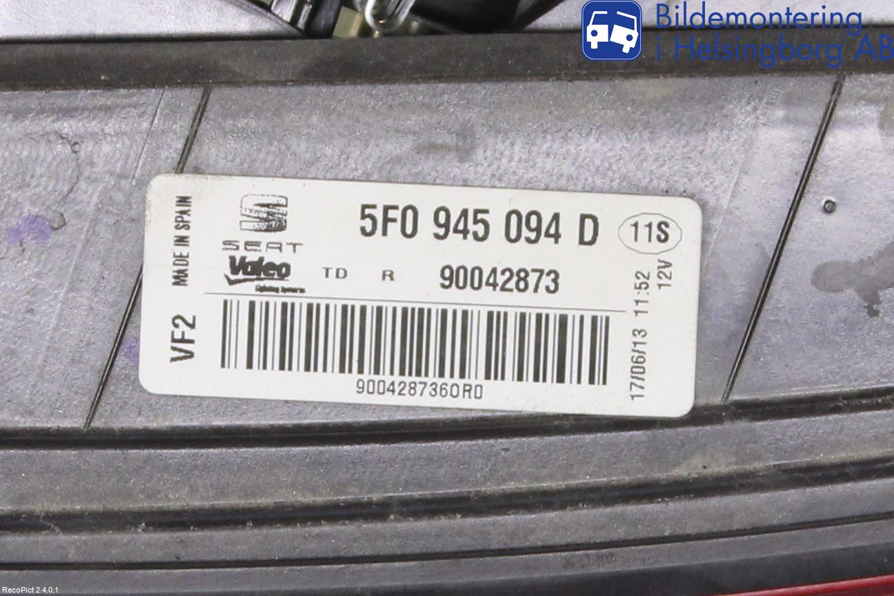 Seat LEON 13-20 Bakljus Lucka Hö