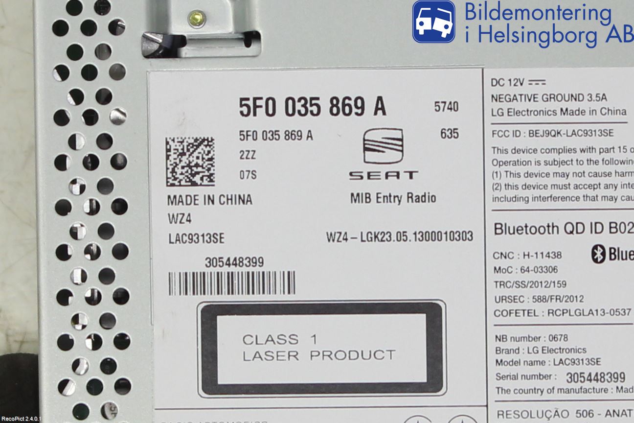 Seat LEON 13-20 Cd Radio - Multimediapanel