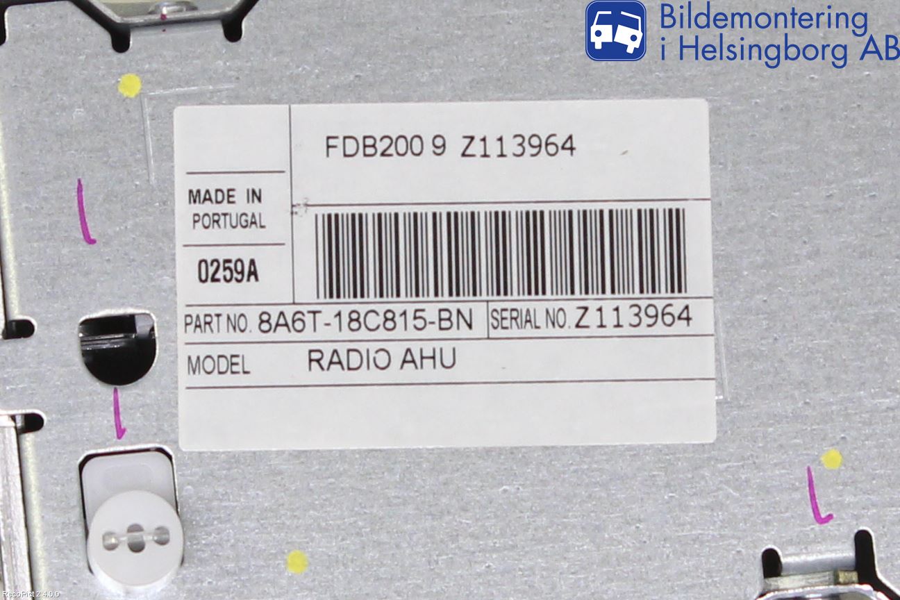 Ford FIESTA 09-12 Cd Radio - Multimediapanel