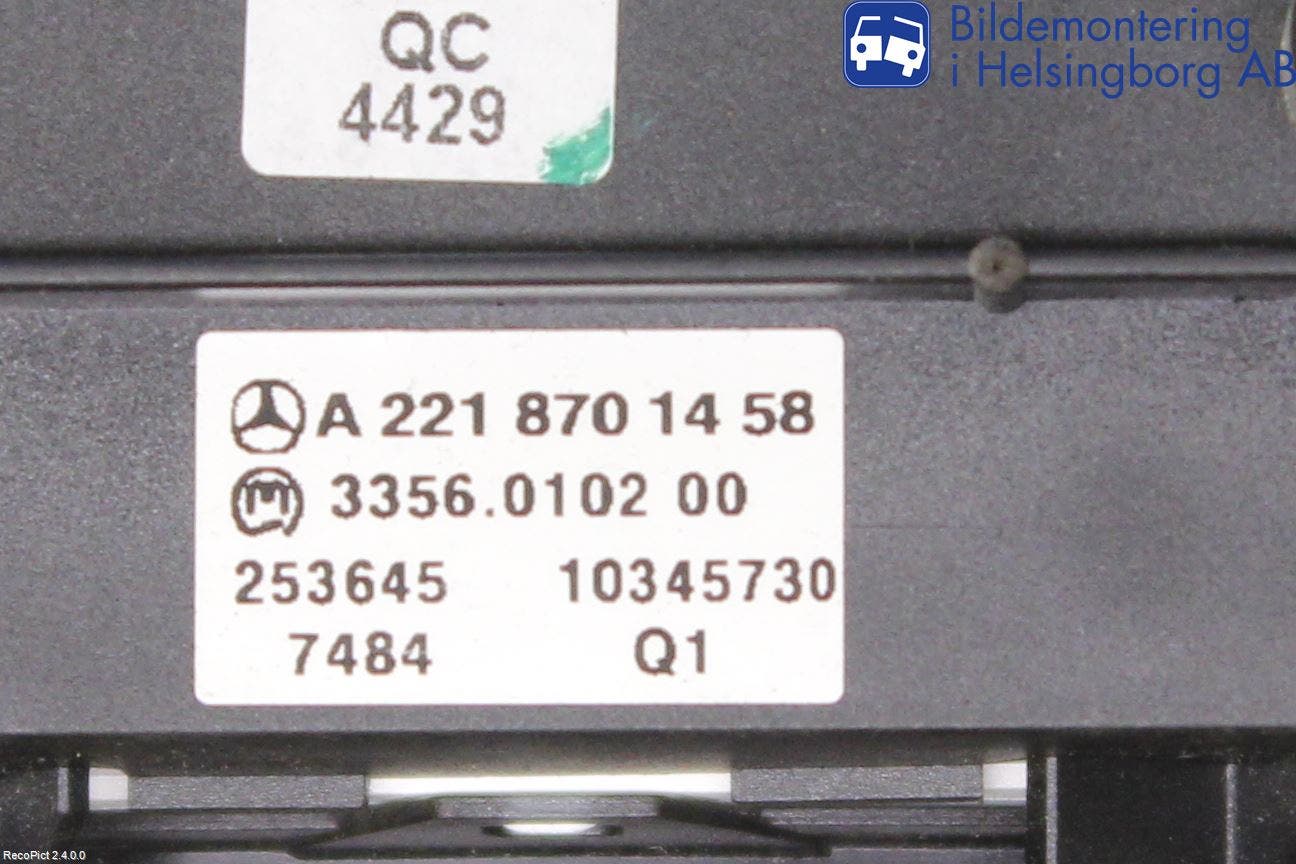 Mercedes-Benz MB S-KLASS (W221) 05-13 Strömställare Nivåreglering