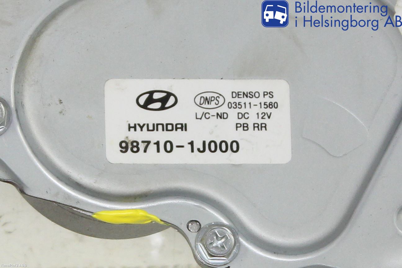 Hyundai i20 PB 09-14 Torkarmotor Baklucka