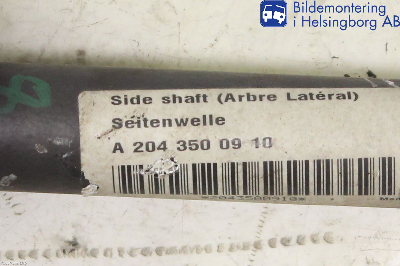 Mercedes-Benz MB C-KLASS (W204) 07-15 Drivaxel Bak Höger