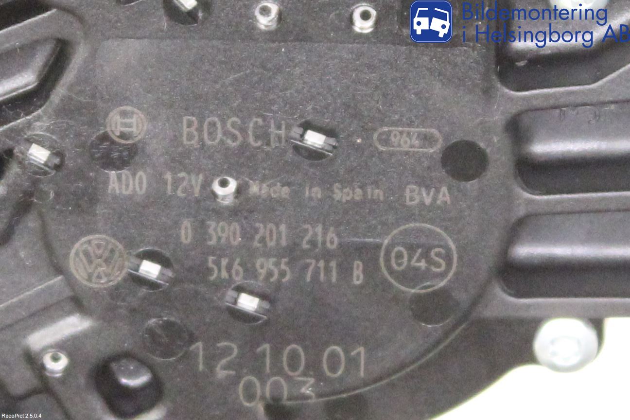 Volkswagen VW POLO 10-17 Torkarmotor Baklucka