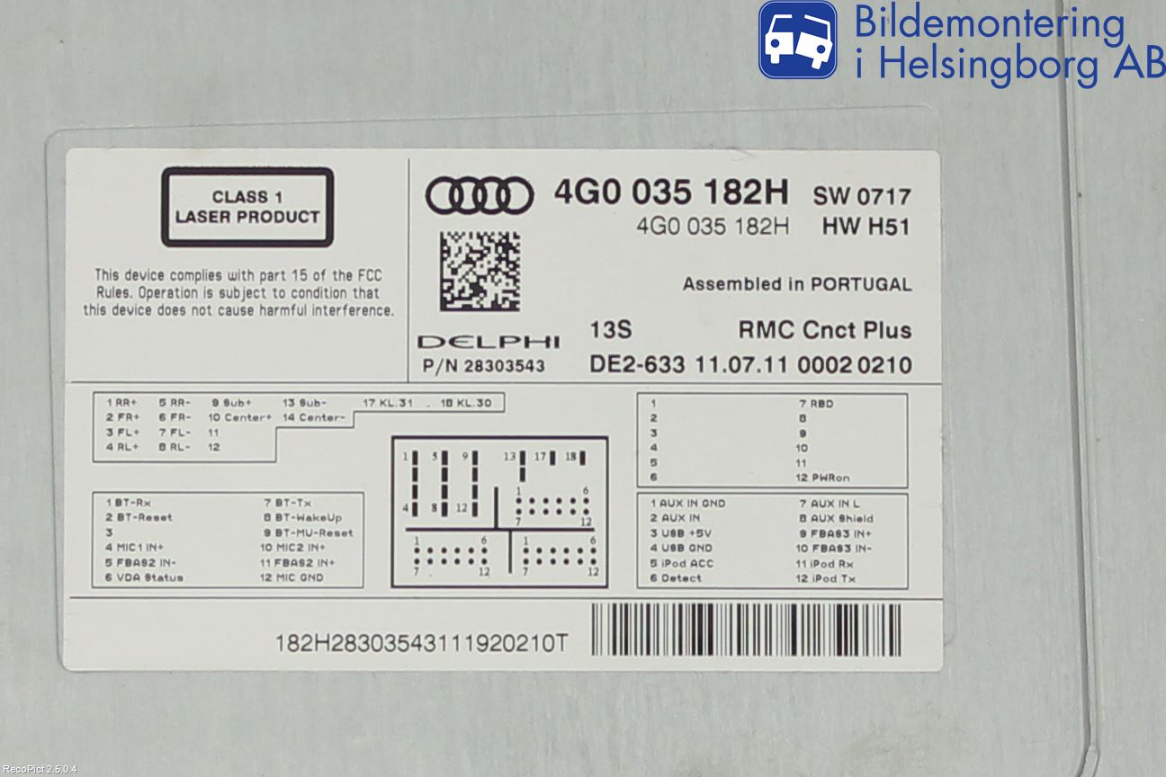 Audi A7/S7 4G 11-17 Cd Radio - Multimediapanel