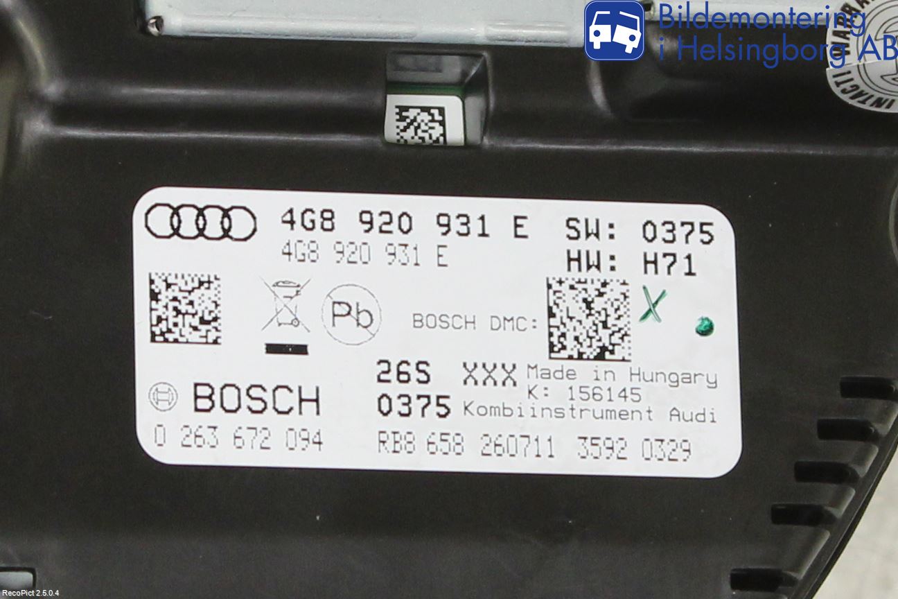 Audi A7/S7 4G 11-17 Instrument Komb