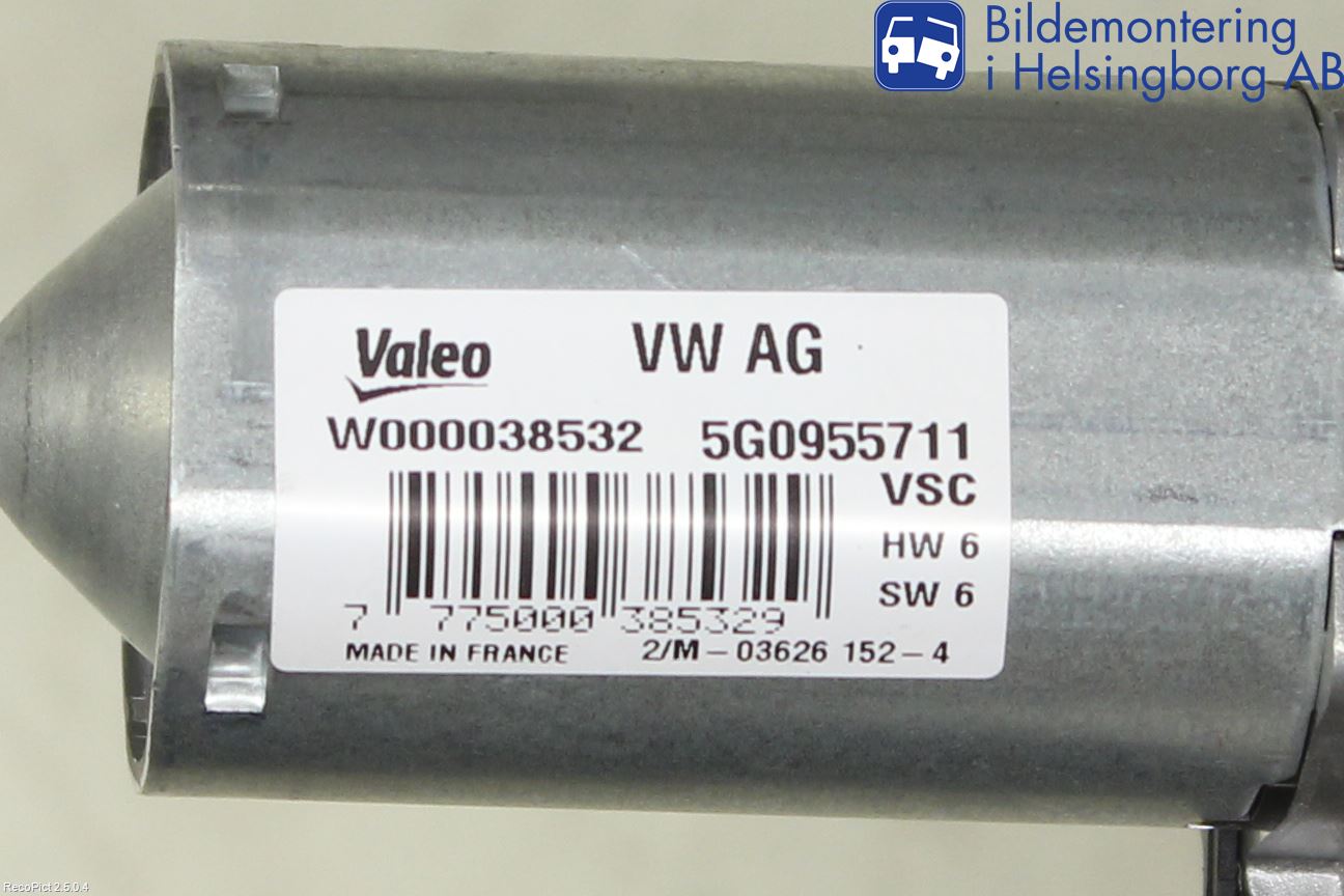 Volkswagen VW GOLF / E-GOLF VII 13-20 Torkarmotor Baklucka