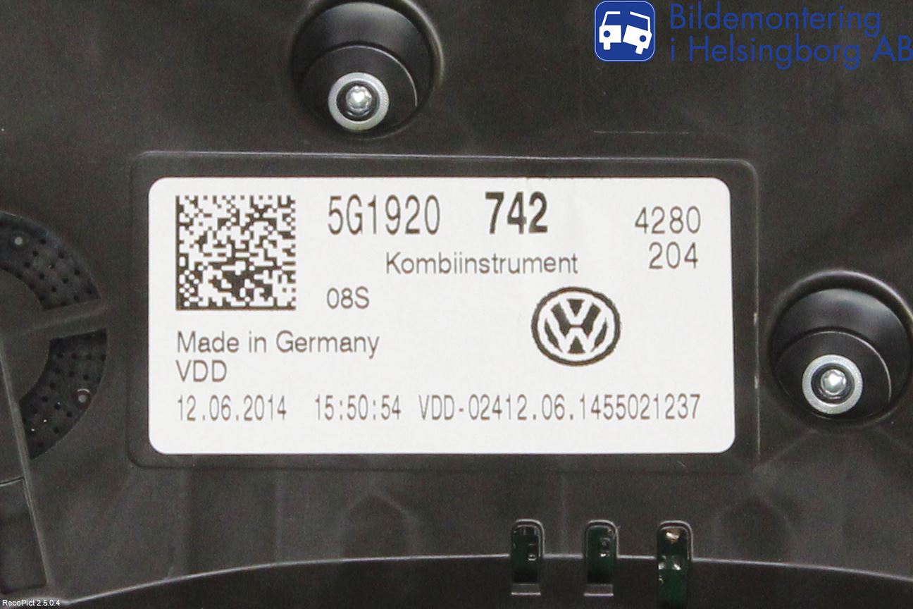 Volkswagen VW GOLF / E-GOLF VII 13-20 Instrument Komb