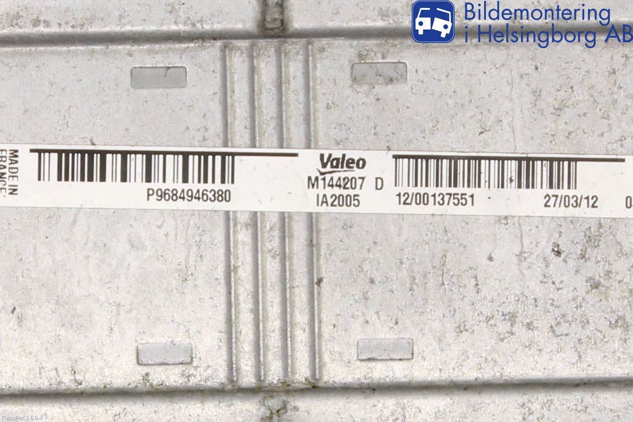 Peugeot 508 11-18 Laddluft-Intercooler Kyl