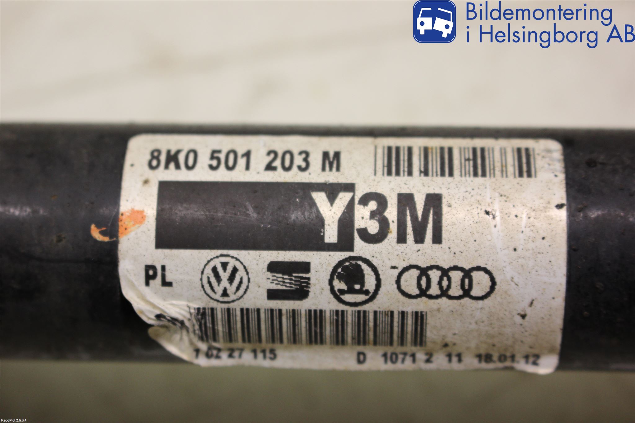 Audi A4 12-15 Drivaxel Bak Höger