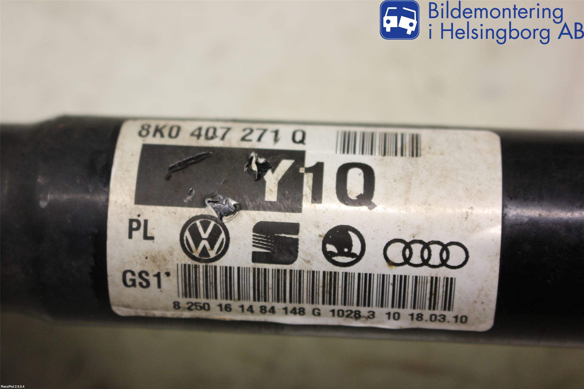 Audi A4/S4 08-11 Drivaxel Fram Vänster